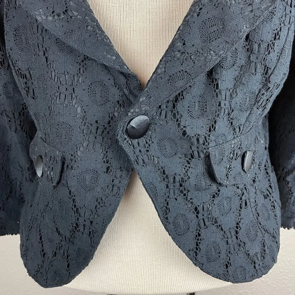 NWT Luciano Dante Black Cropped Dress Jacket L